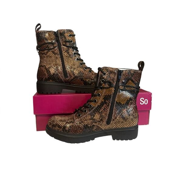 Bowfin Women’s Combat Boots Snakeskin Size 6.5 NIB - Picture 3 of 6